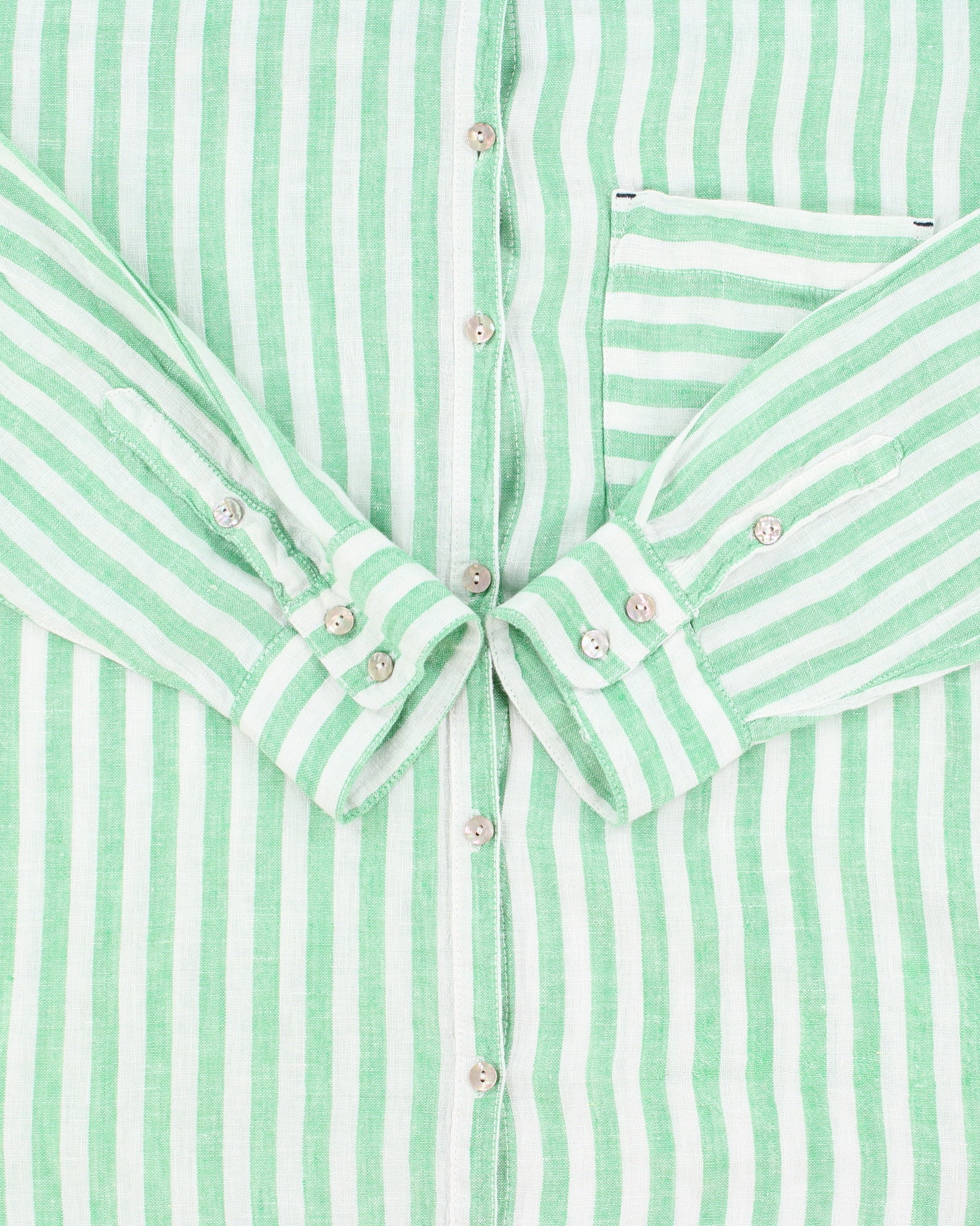Vintage Nicole Miller Women's Ocean Wash Linen Relaxed Fit Long Sleeve Shirt - L