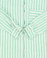 Vintage Nicole Miller Women's Ocean Wash Linen Relaxed Fit Long Sleeve Shirt - L