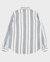 Vintage Orvis Women's Striped Linen Blend Long Sleeve Shirt - L