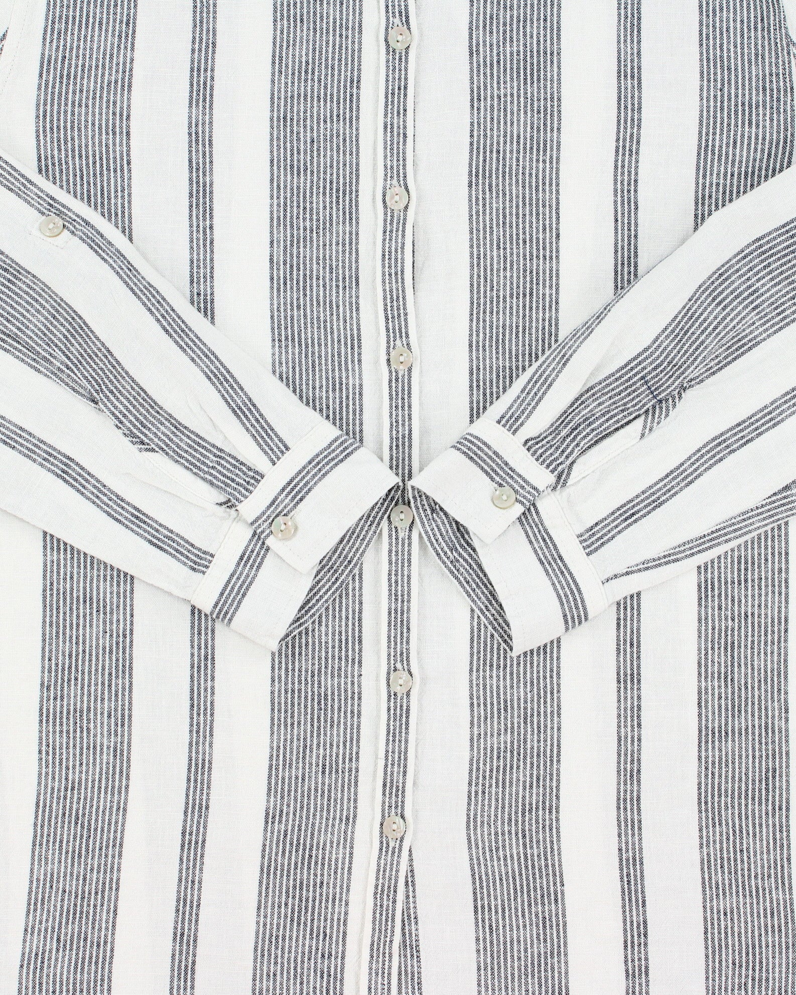 Vintage Orvis Women's Striped Linen Blend Long Sleeve Shirt - L