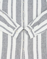 Vintage Orvis Women's Striped Linen Blend Long Sleeve Shirt - L