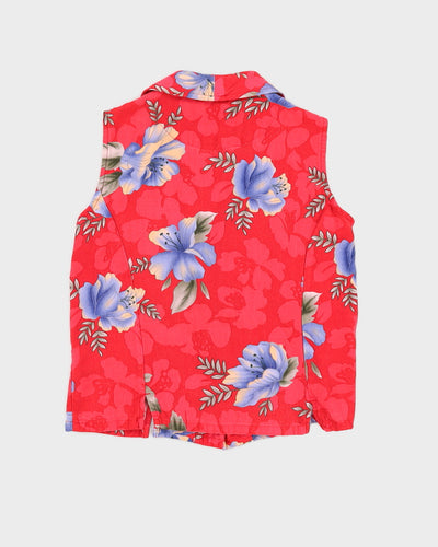 Pink Sleeveless Hawaiian Shirt - S