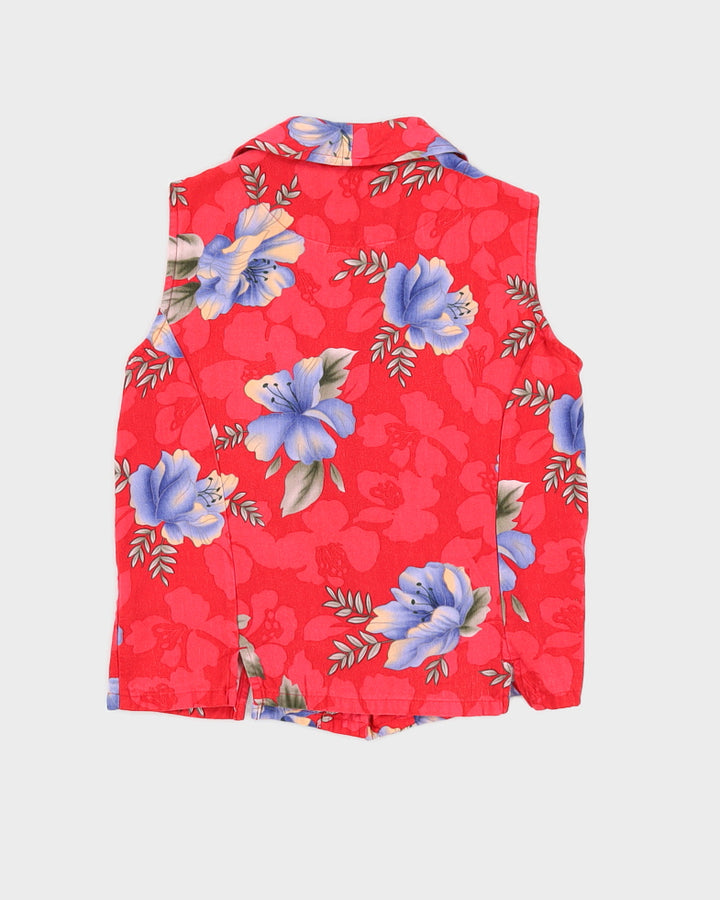 Pink Sleeveless Hawaiian Shirt - S