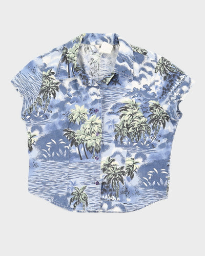 Vintage Women's Blue Hawaiian Shirt - S
