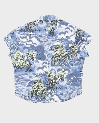 Vintage Women's Blue Hawaiian Shirt - S