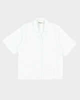Vintage Blue and White Striped Boxy Shirt - S