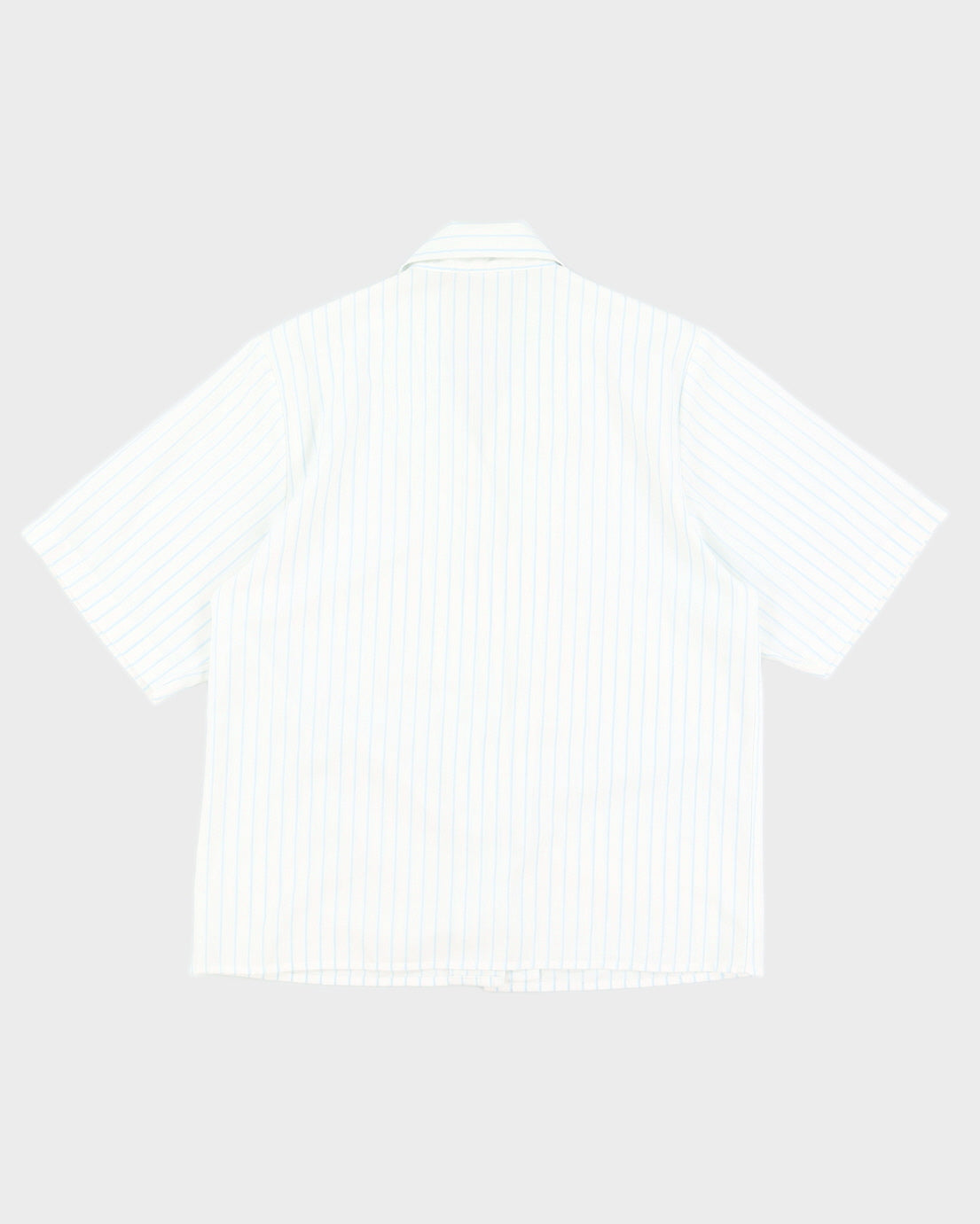 Vintage Blue and White Striped Boxy Shirt - S