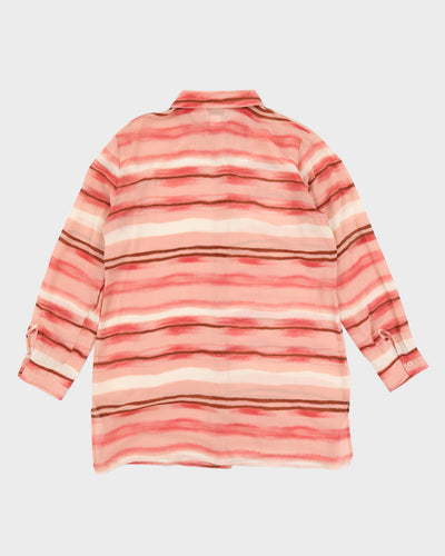 Vintage Pink Silk Mesh Shirt - M