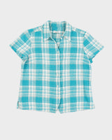 Vintage Blue Gingham Shirt - M