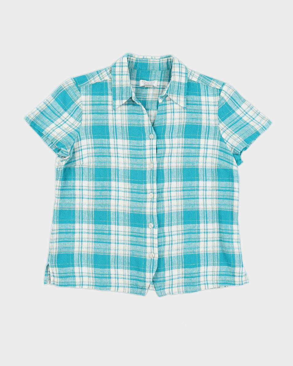 Vintage Blue Gingham Shirt - M