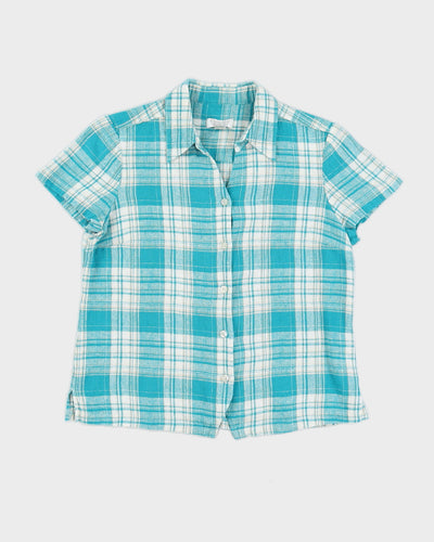 Vintage Blue Gingham Shirt - M
