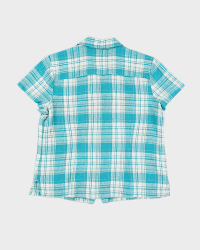 Vintage Blue Gingham Shirt - M