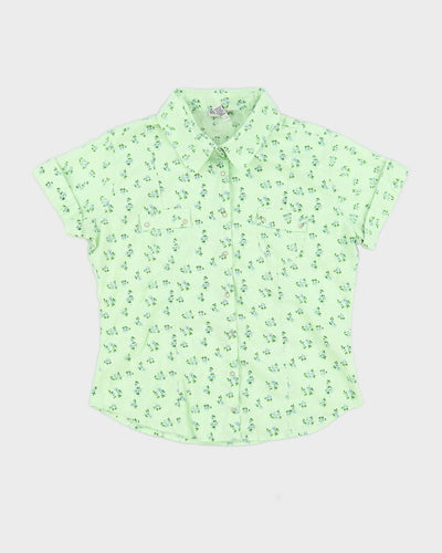 90s Green Floral Shirt - S