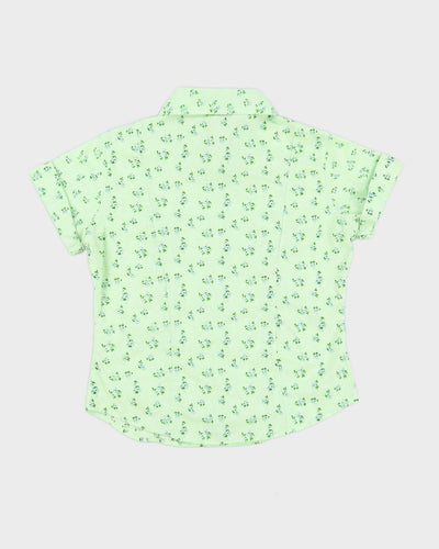 90s Green Floral Shirt - S