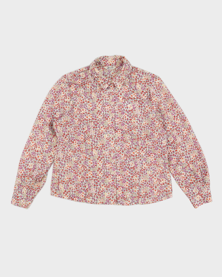 90s Floral Long Sleeve Shirt - M
