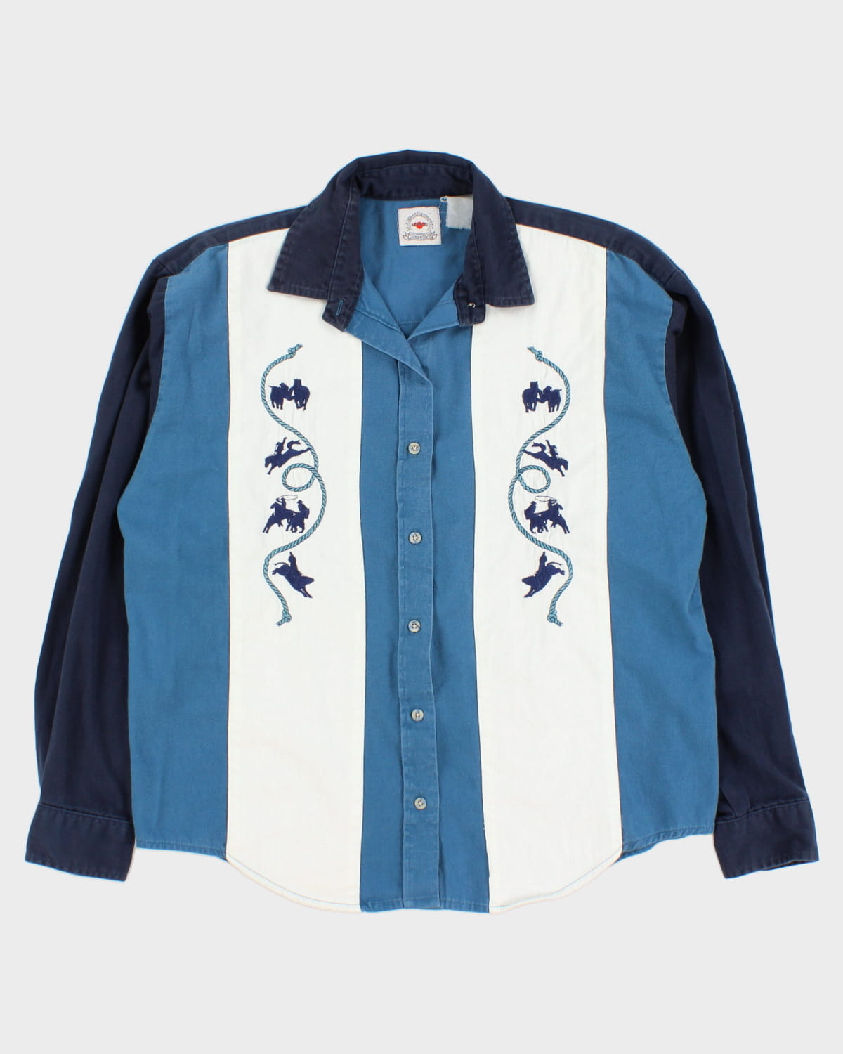 Vintage 70s Midwest Garment Co Embroidered Shirt - L