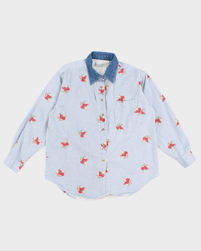 Woman's 90's Teddy Bear Striped Shirt - M
