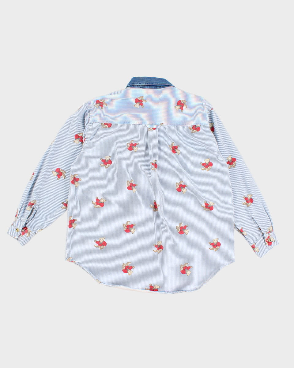 Woman's 90's Teddy Bear Striped Shirt - M