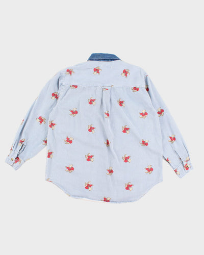 Woman's 90's Teddy Bear Striped Shirt - M