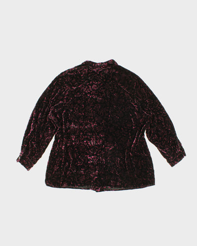 Womens Purple and Black Velvet Jones New York Shirt - XL