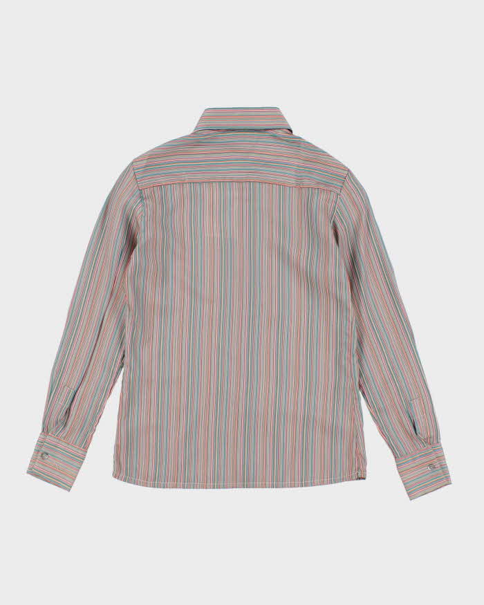 Deadstock Womens Vintage 1970s Jean Pierre Pink and Blue Striped Shirt - XS