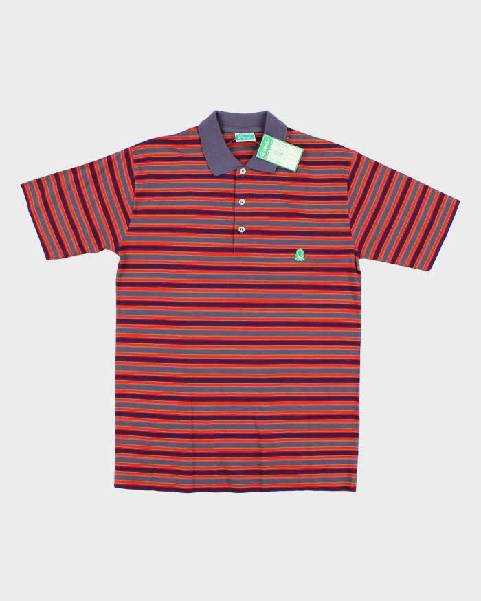 Deadstock Womens 1970s Purple Striped Benetton Shirt - S