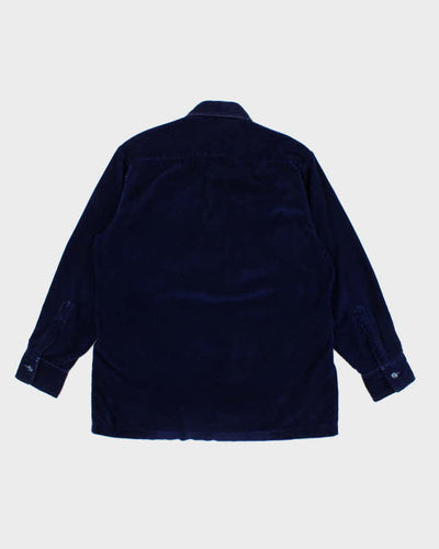 Indigo Blue Corduroy Button Up Shirt - M