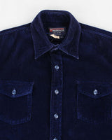 Indigo Blue Corduroy Button Up Shirt - M