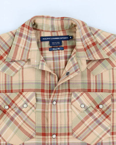 Womens Orange Ralph Lauren Checked Shirt - S