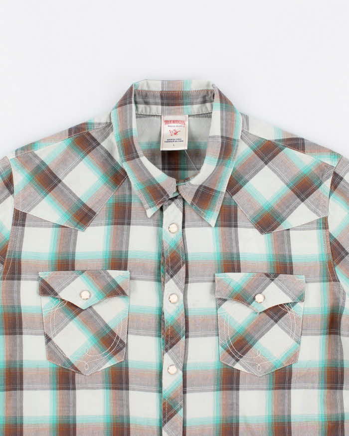 Woman's True Religion Checked Button Up Shirt - M