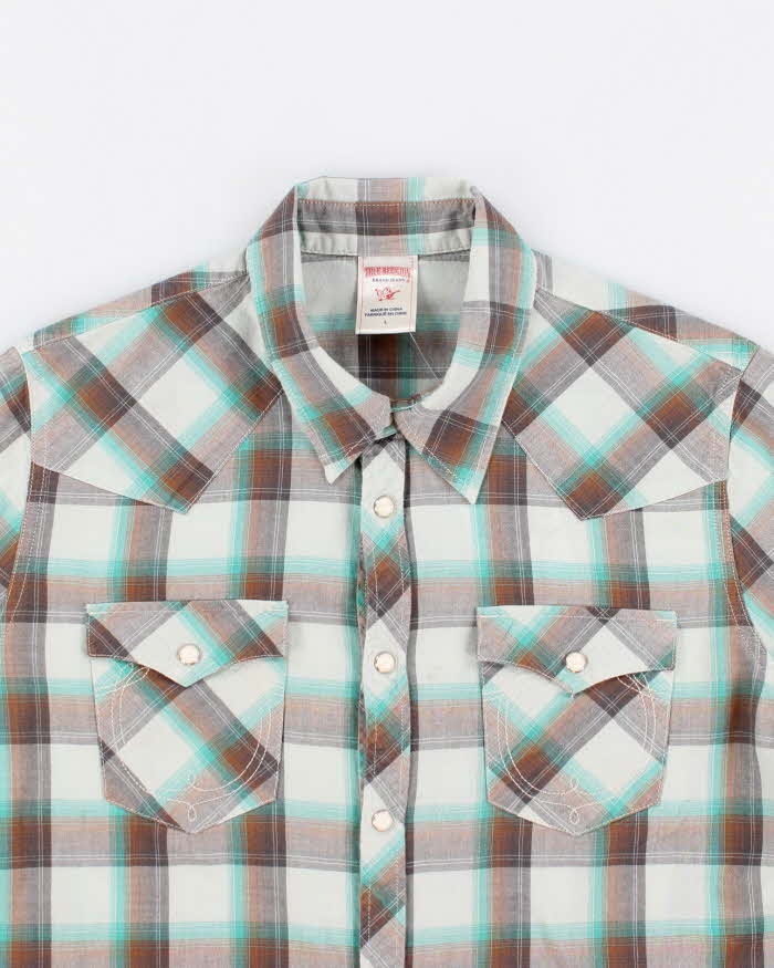 True Religion Checked Button Up Shirt - M