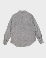 French Connection Grey Stripe Long Sleeve Linen Shirt - M