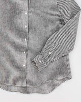 French Connection Grey Stripe Long Sleeve Linen Shirt - M