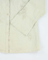 Embroidered Floral Linen Women's Shirt - L