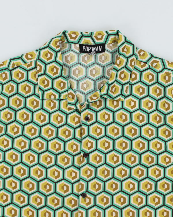 Pop Man Green Pattern Shirt - L