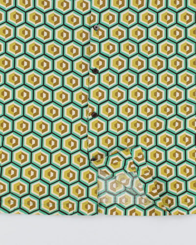 Pop Man Green Pattern Shirt - L
