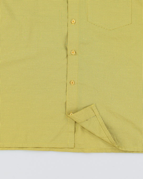 Y2k 00s Pearls Yellow Check Shirt - M