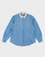 Vintage Wrangler Embroidered Denim Shirt - L