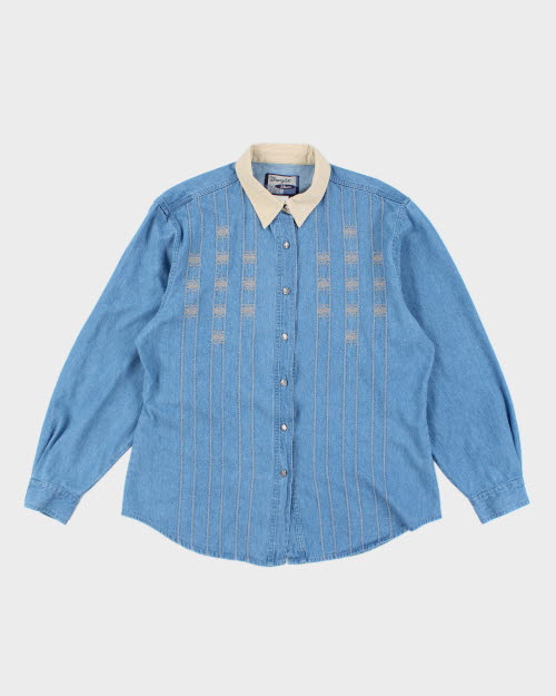 Vintage Wrangler Embroidered Denim Shirt - L