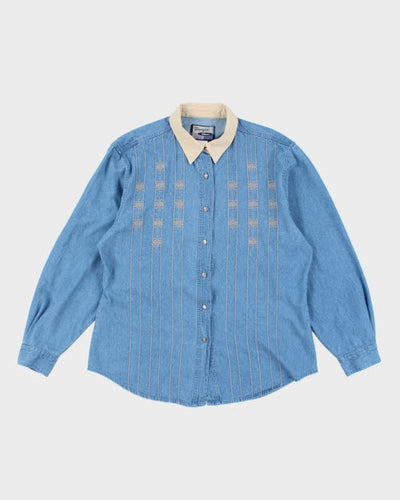 Vintage Wrangler Embroidered Denim Shirt - L