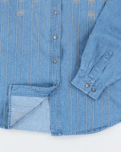 Vintage Wrangler Embroidered Denim Shirt - L