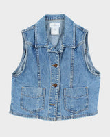 Vintage 90s French Dressing Sleeveless Denim Shirt - M