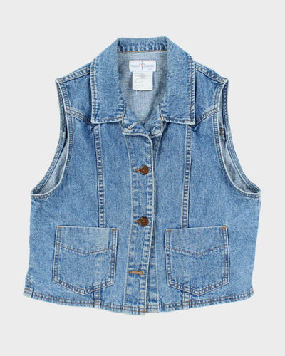 Vintage 90s French Dressing Sleeveless Denim Shirt - M