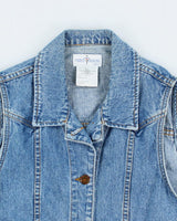 Vintage 90s French Dressing Sleeveless Denim Shirt - M
