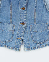 Vintage 90s French Dressing Sleeveless Denim Shirt - M