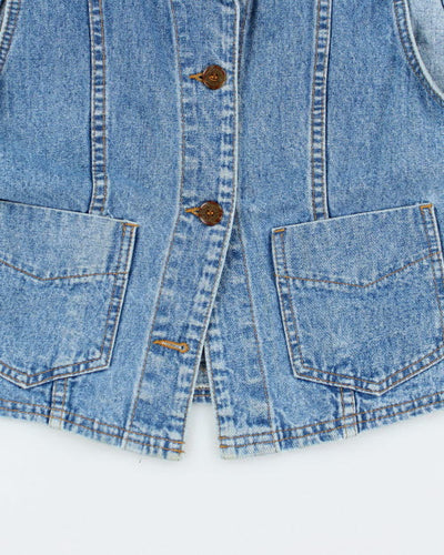 Vintage 90s French Dressing Sleeveless Denim Shirt - M
