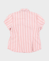 Y2k 00s Sanding Pink Stripe Blouse - M