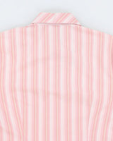 Y2k 00s Sanding Pink Stripe Blouse - M