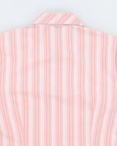 Y2k 00s Sanding Pink Stripe Blouse - M