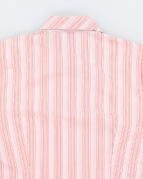 Y2k 00s Sanding Pink Stripe Blouse - M